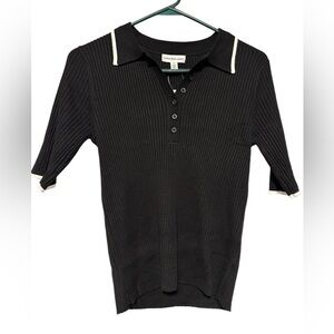 Calvin Klein NWT‎ Cotton Rib Collared Sweater M